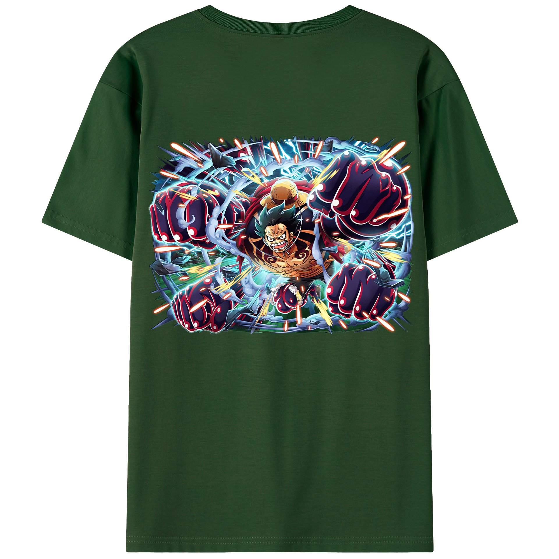 ワンピース モンキー・D・ルフィ ONE PIECE Monkey D. Luffy 綿100％半袖Tシャツ（背面プリント）